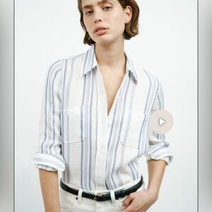 NILI LOTAN 
KAYA SHIRT - BLUE WHITE STRIPE